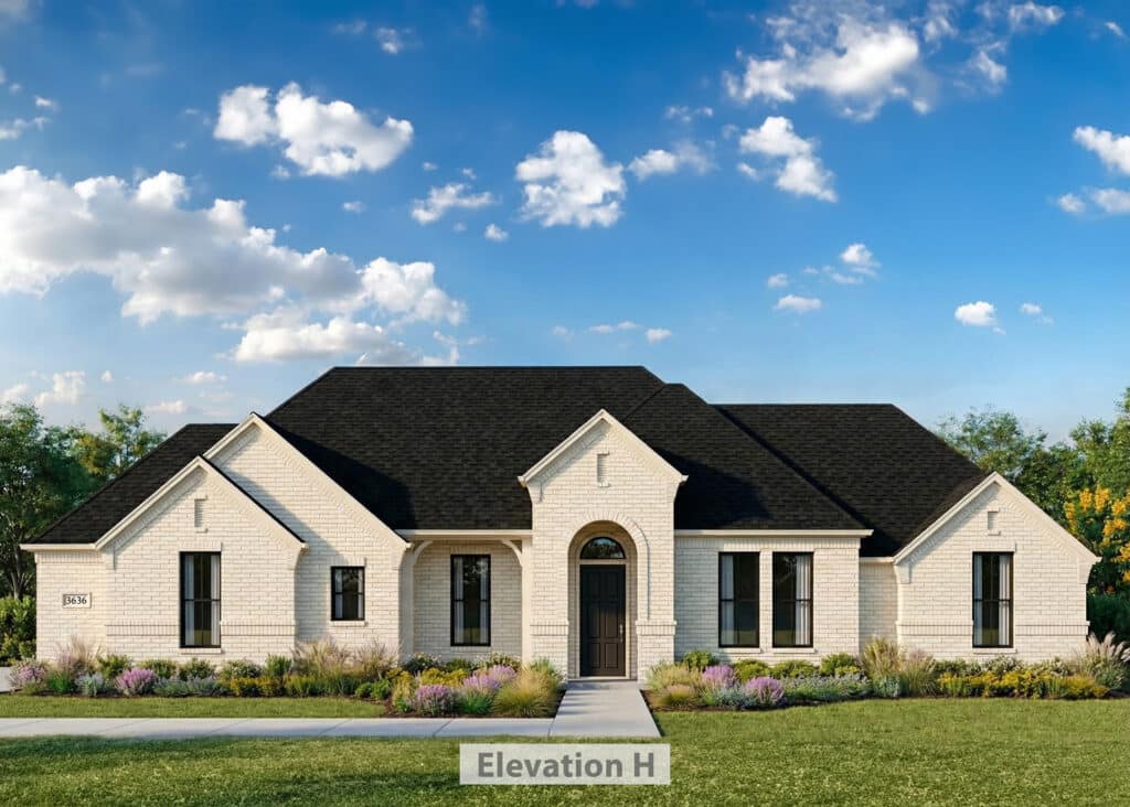 Exterior Elevation H of the Colonial Floor Plan.