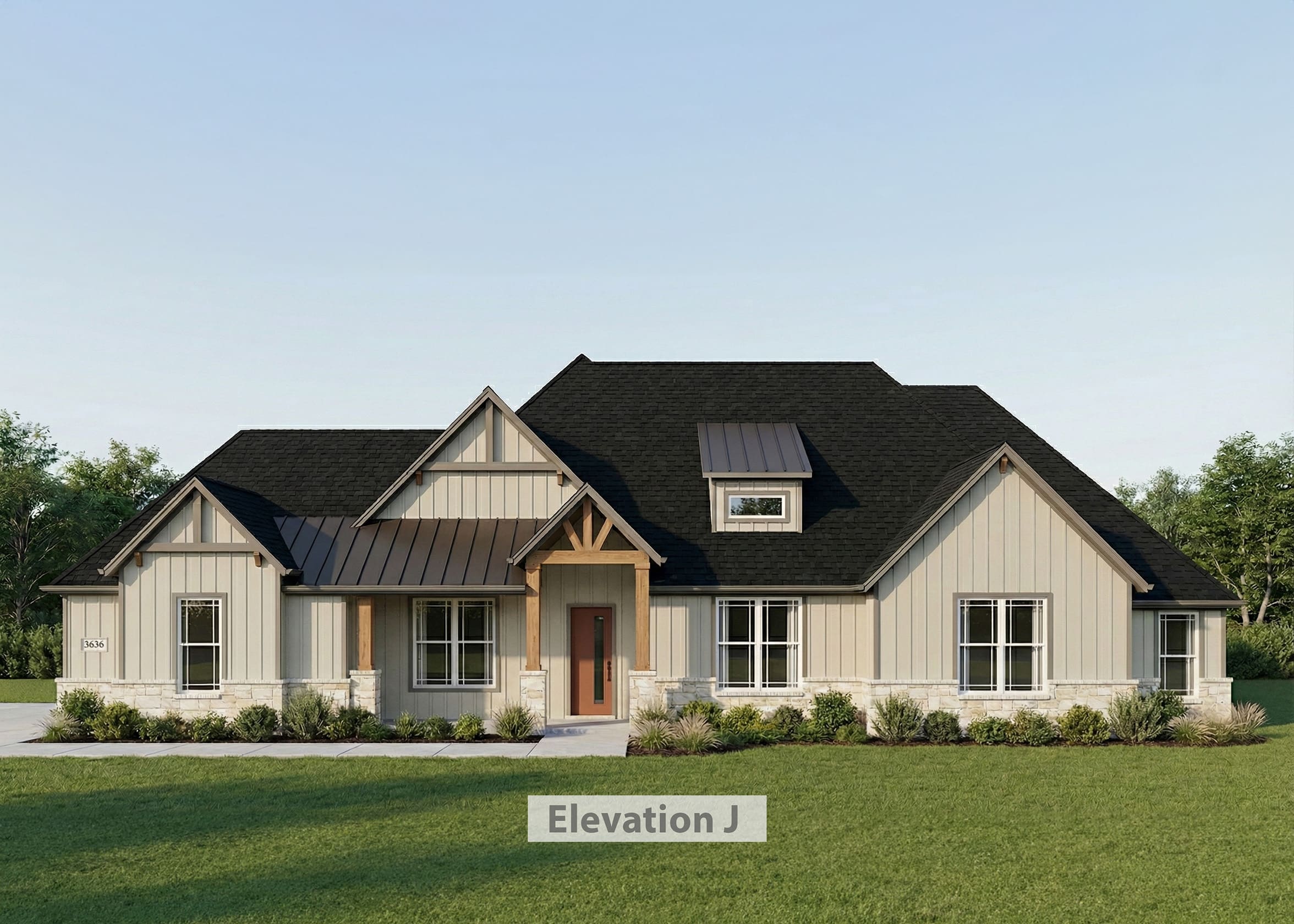 Rendering of the Stonebridge floor plan exterior, Elevation J