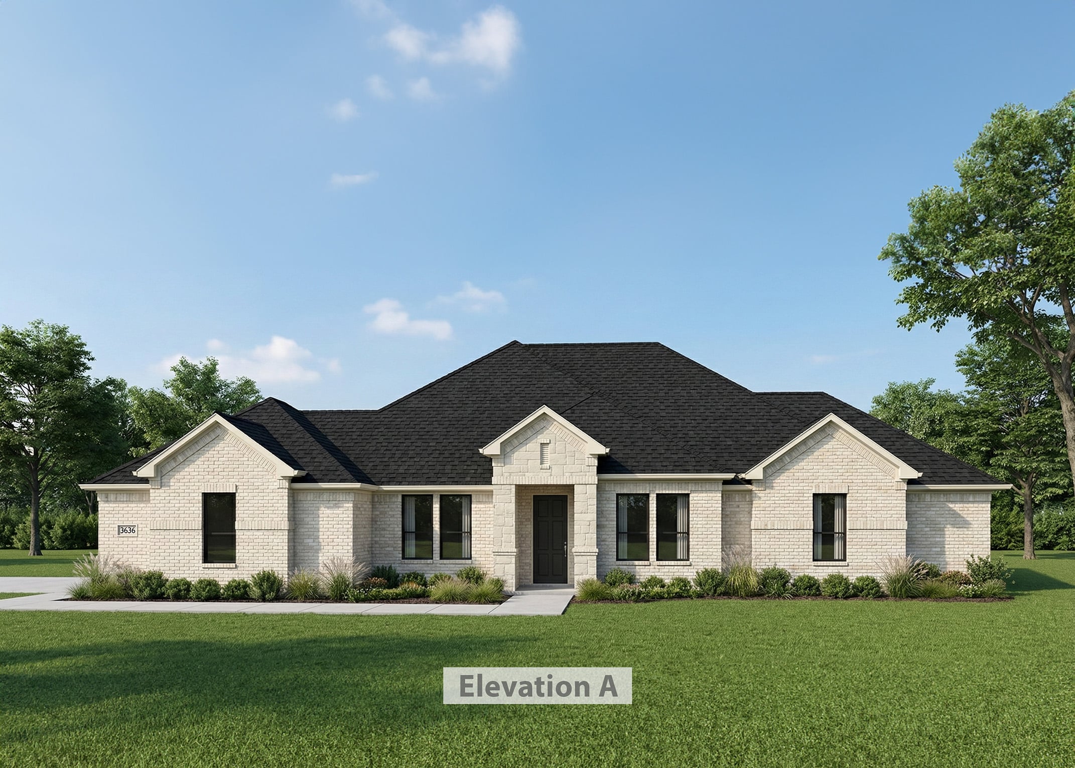 Rendering of the Woodhaven floor plan, elevation A exterior