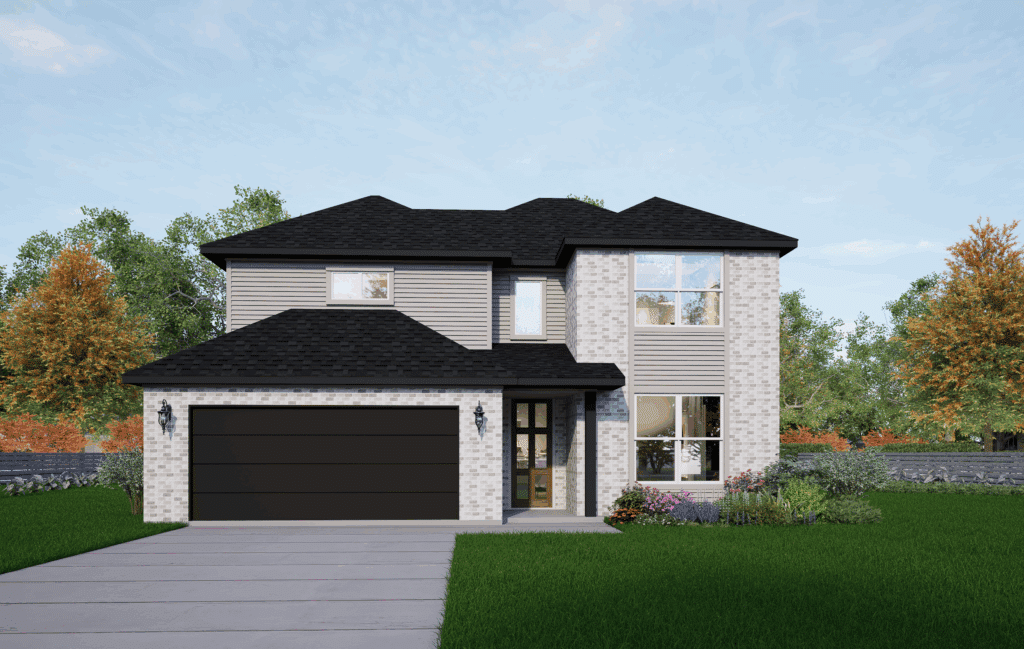 3D Rendering of home with brick exterior