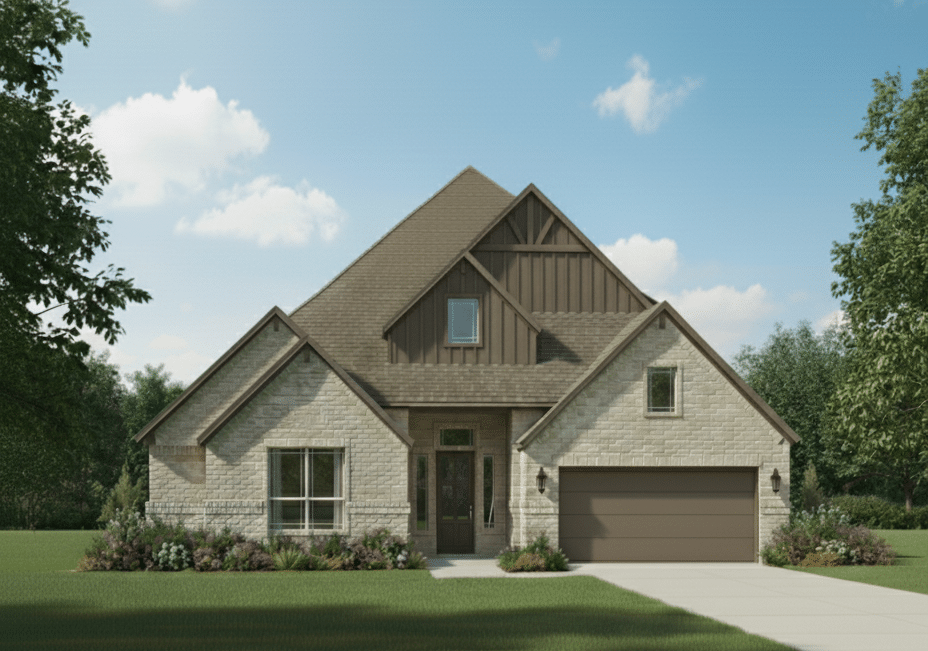 Rendering of a the Aleutian floorplan. New home in Venus, TX