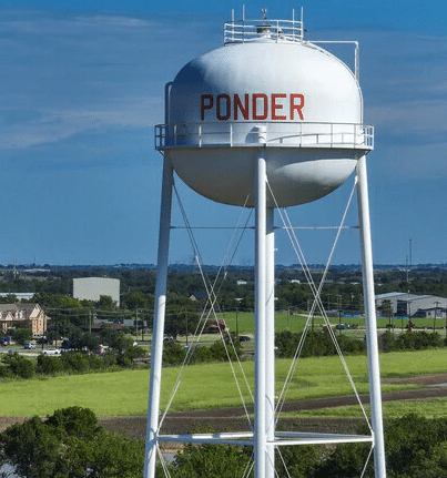 Ponder, TX water tower